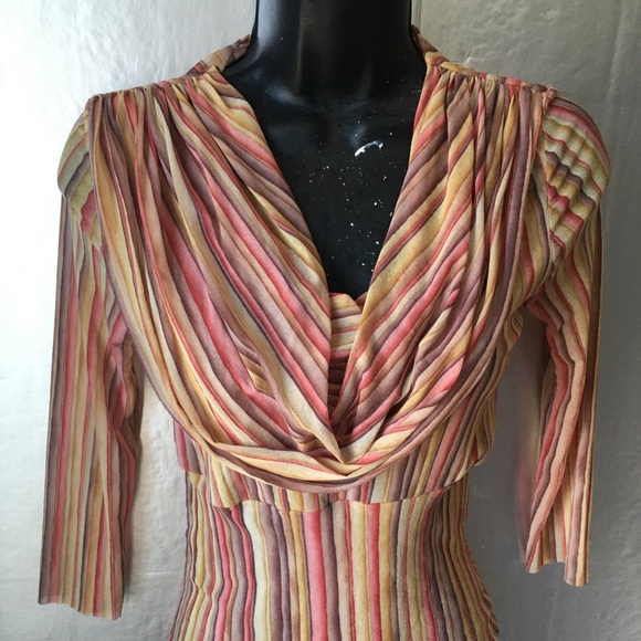 SoLD Stripe draped blouse - Picture 1 of 3